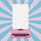 Old Vintage Retro Pink Typewriter with Long White Blank Paper Ready for Your Design. 3d Rendering