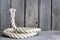 Old vintage rope and planks background