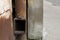 An old vintage rusty drainpipe background