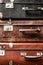 Old vintage suitcases background