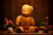 Old Vintage Teddy Bear and Antique Toys in Attic