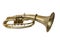 Old vintage tenor horn on a white background