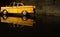 Old vintage toy metal yellow taxi car