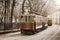Old vintage tramway cars.