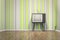 old vintage tube television in seventies style room