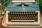 Old vintage typewriter with Cyrillic font