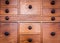 Old vintage wooden drawers