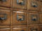Old vintage wooden library card catalog cabinets