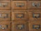 Old vintage wooden library card catalog cabinets