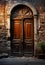 Old vintage wooden ruined door, Ancient wooden door