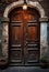 Old vintage wooden ruined door, Ancient wooden door