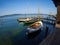 Old vintage wooden sail boats