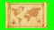 Old vintage world map opening animation movie 4K, MP4. Green background for transparent use