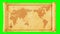 Old vintage world map opening animation movie 4K, MP4. Green background for transparent use