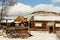 Old Wagon and Ghost Town Buildings