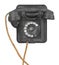 Old wall dial telephone isolated