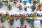 Old Wall with Flowers Decorations, European Street, Spain