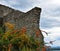 Old wall remains, ruin detail in Hungary