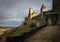 Old walled citadel at sunset. Carcassonne. France