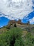 Old Walls and towers of Italian castle in Crimea