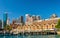 Old warehouses at Campbell`s Cove Jetty in Sydney, Australia