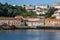 Old warehouses and docks along the Douro River in Gaia, Portugal
