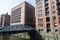 Old warehouses next to a canal in HafenCity, Hamburg, Germany