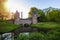 Old water gate Monnikendam in Amersfoort city. Two towers are connected to an arch gate