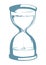 Old water hourglass. Vector drawing icon