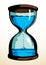 Old water hourglass. Vector drawing icon