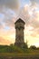 Old water tower , cloudy sky