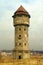 Old water tower , cloudy sky