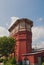 Old water tower on railroad in Moscow