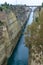 Old waterway in Greece, Corinth  Canal connects the Gulf of Corinth with the Saronic Gulf in the Aegean Sea, tourist attraction