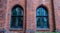 Old weathered and aged religious church building walls and windows