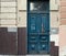 Old weathered blue door
