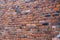 Old weathered bricks wall, perspective view