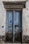 Old weathered carved traditional zanzibarian door