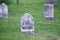 Old Weathered Headstones In Cemetery