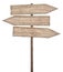 Old weathered light wood arrows signs - triple signpost