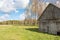 Old weathered shed on a meadow