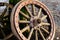 Old weathered wagon wheel hub