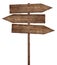 Old weathered wood arrows sign - triple signpost