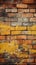 Old and weathered yellow and red brick wall, seamless pattern backdrop