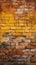 Old and weathered yellow and red brick wall, seamless pattern backdrop