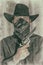 Old West Cowboy Gunslinger Portrait Western Film