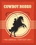 Old west cowboys rodeo retro poster