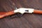 Old west gun - lever-action repeating rifles with ammunition