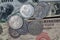 Old west US banknotes and silver certificates with silver dollar coins