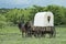 Old western covered wagon in Texas plains